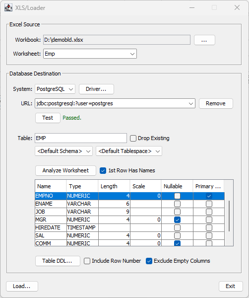 XLS Loader screenshot